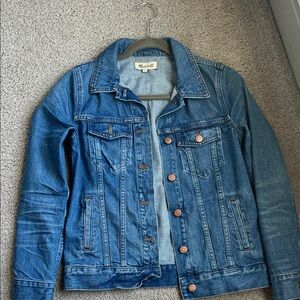 Madewell Medium Blue Denim Jacket with Copper Buttons